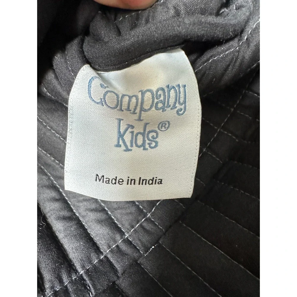 Company Kids Quilted Sling Backpack Grey Geometric Triangle Print Cotton Bag